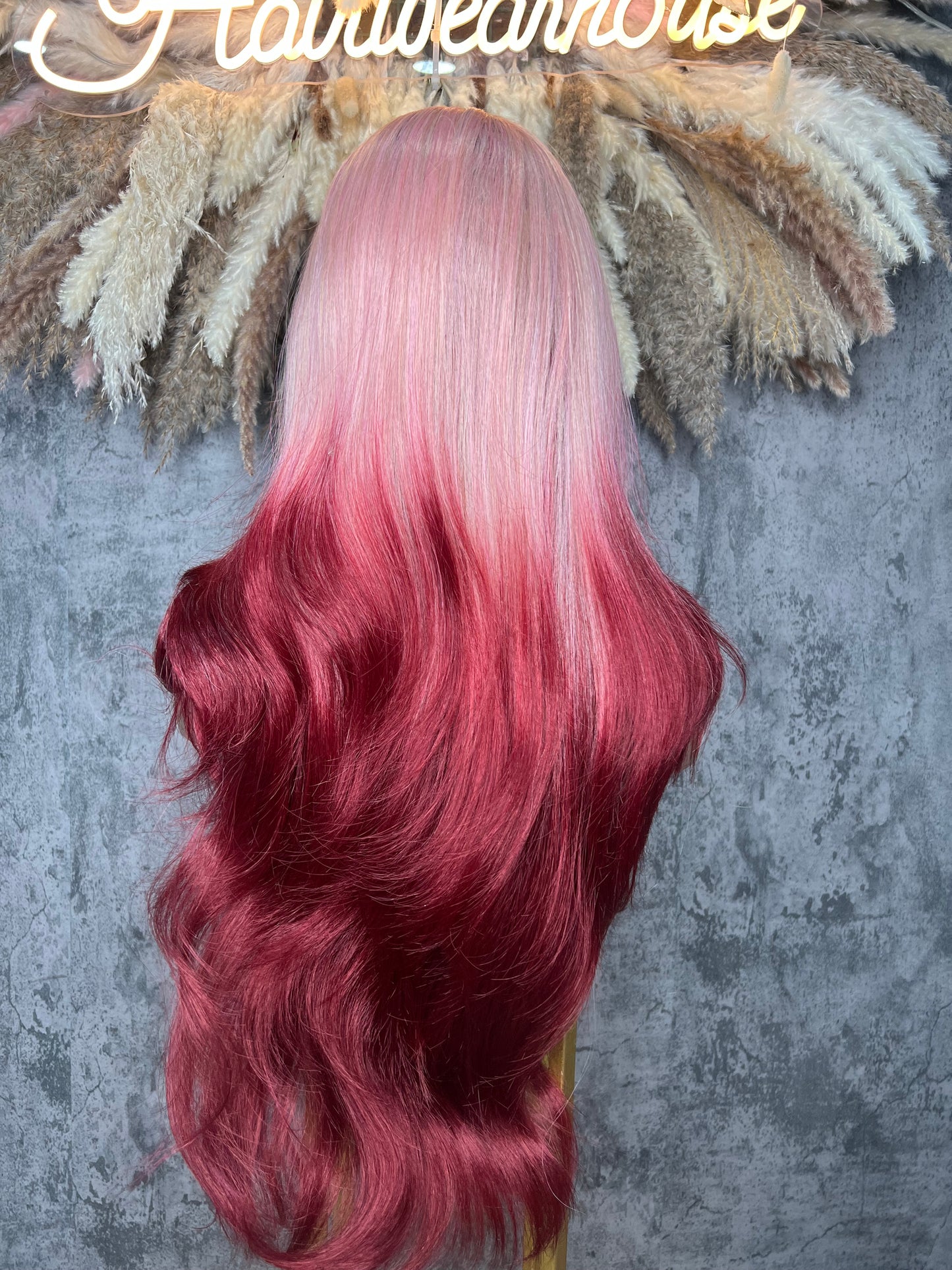 UNIT NAME : ROSE, 13x4x2 PREMIUM MIX FIBER UNIT ( human blend ) HD LACE FRONT WIG