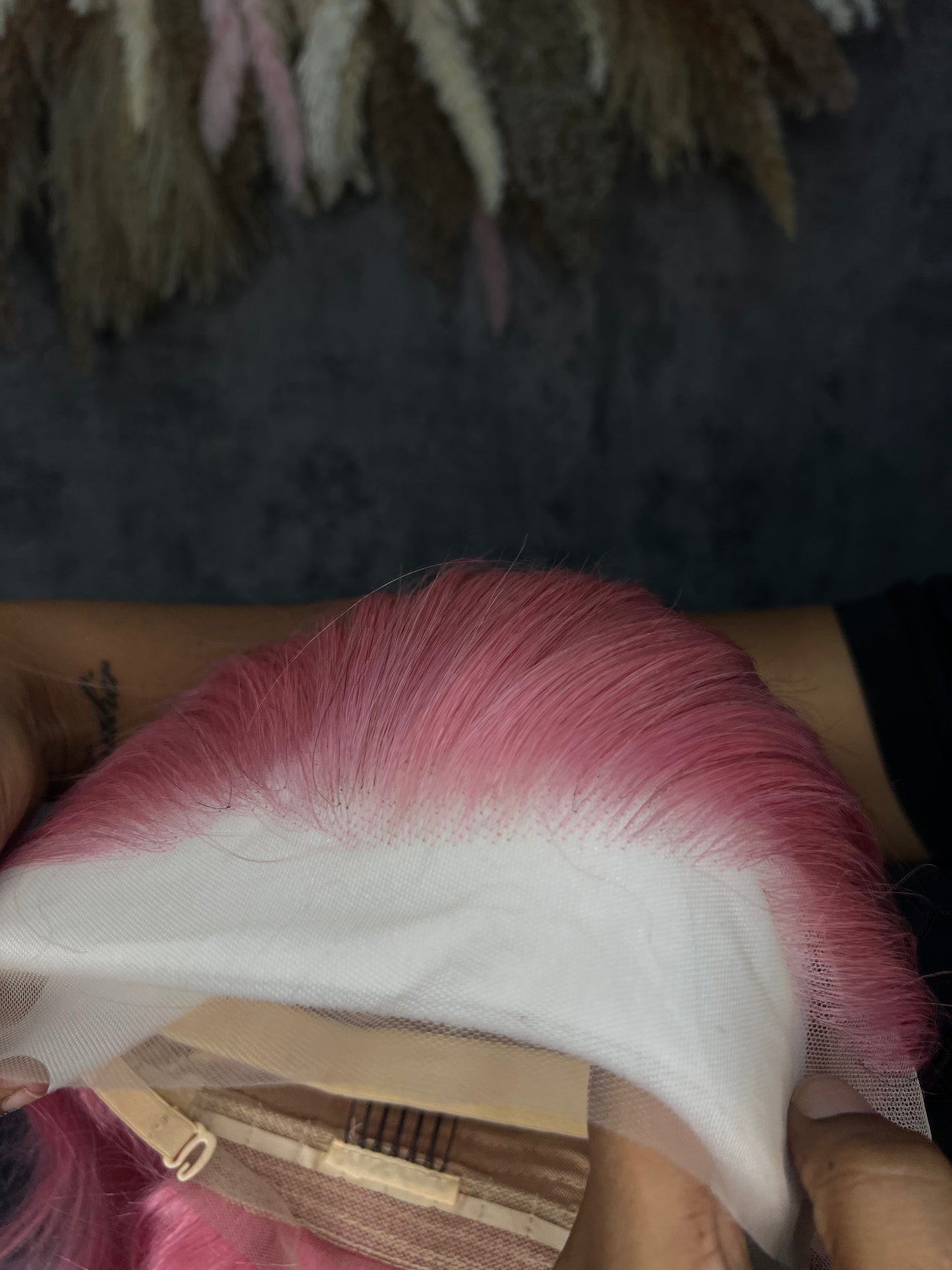 Pink Short Colored Bob Human Hair Wigs Brazilian 13X4 Straight Lace Front Wigs Transparent Lace Pre Plucked Glueless Wig