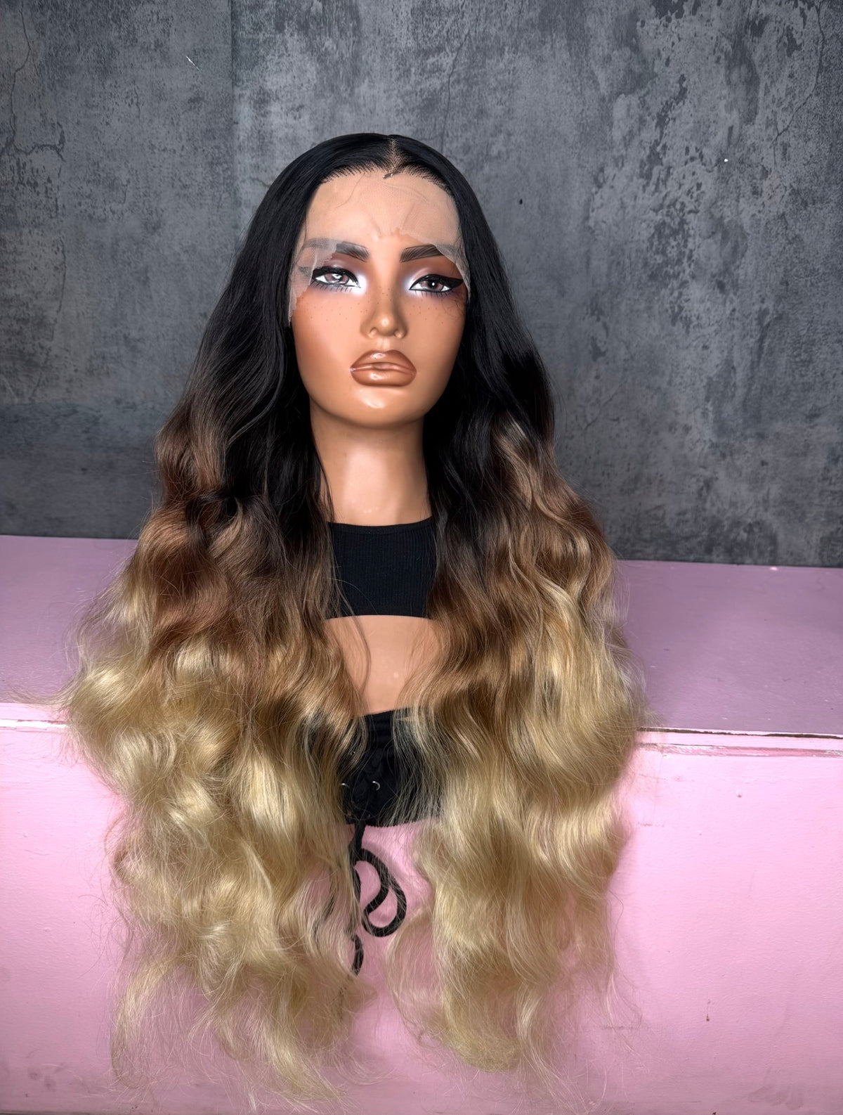 UNIT NAME CANDI : 13x6x2 PREMIUM MIX FIBER ( HUMAN BLEND )HD LACE FRONT WIG