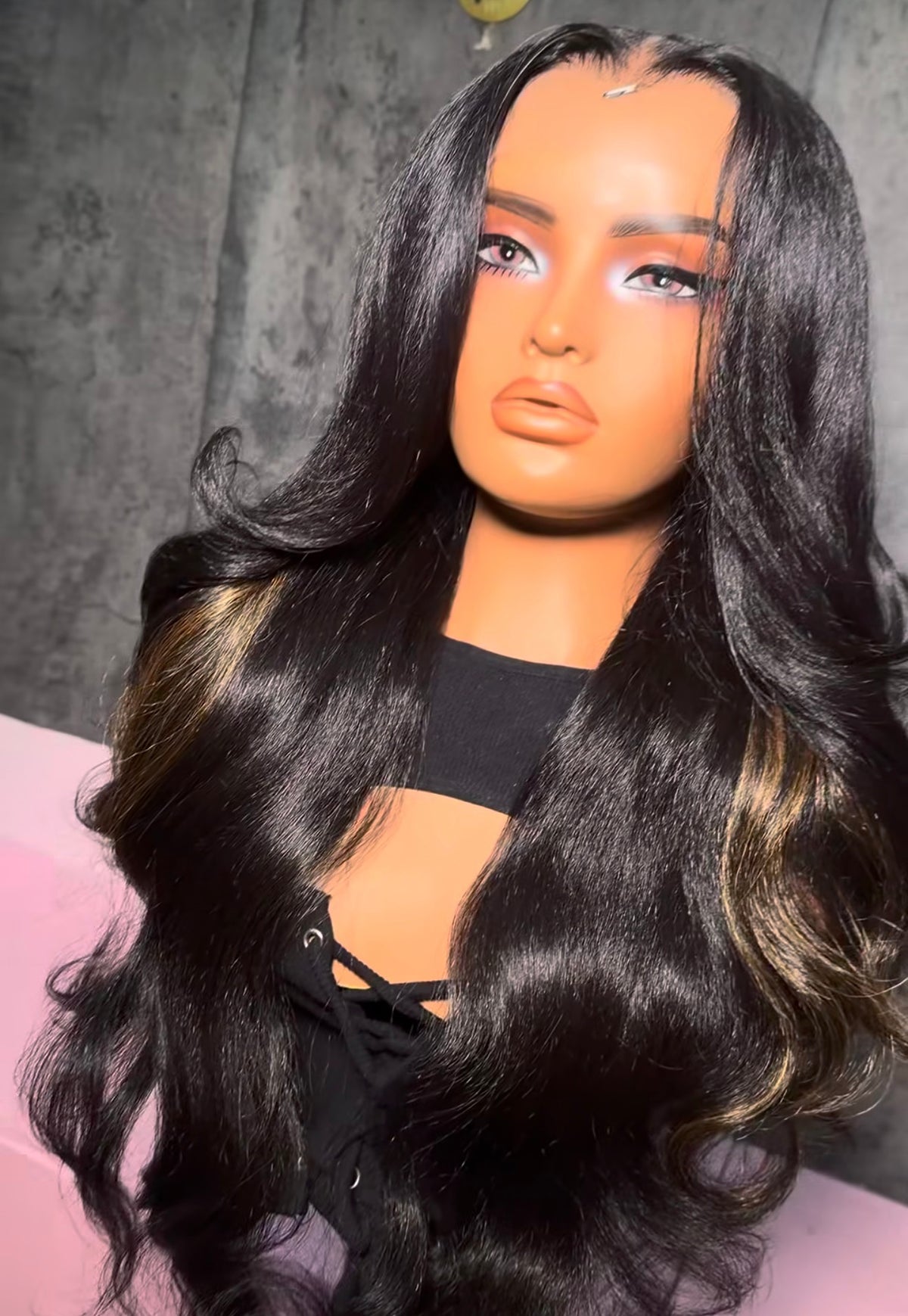 UNIT NAME CARLIE: 13x6x2 PREMIUM MIX FIBER ( HUMAN BLEND )HD LACE FRONT WIG