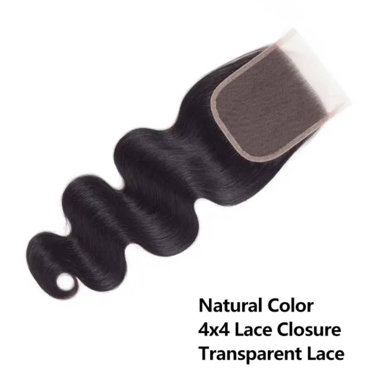 100% HUMAN HAIR 4x4 TRANSPARENT Lace closure