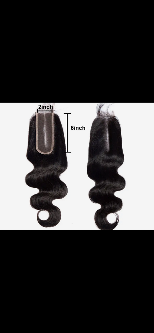 100% human hair 2x6 closure TRANSPARENT LACE