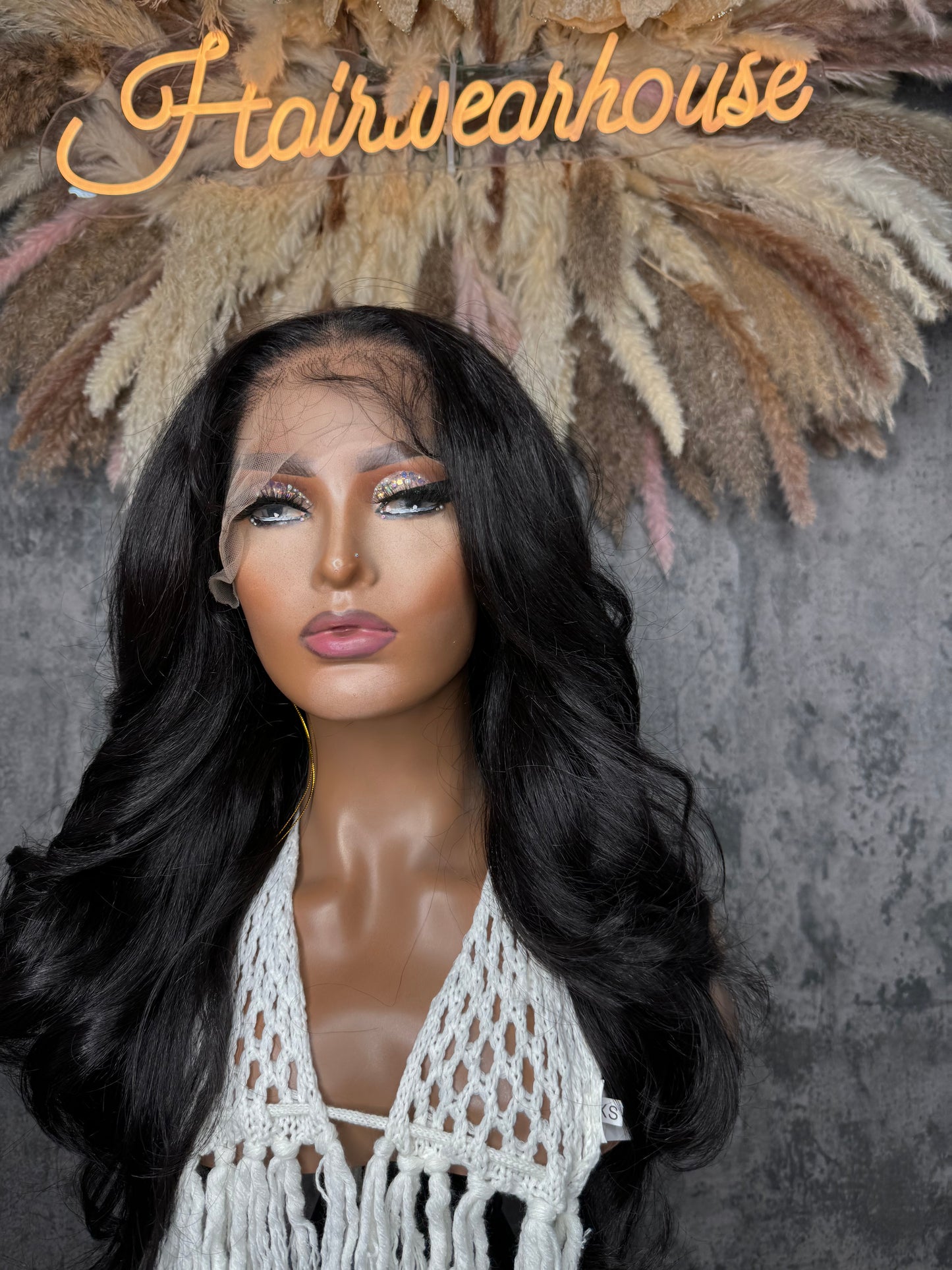 UNIT NAME : LIAN, 13x6x2 PREMIUM MIX FIBER UNIT ( human blend ) HD LACE  FRONT WIG .