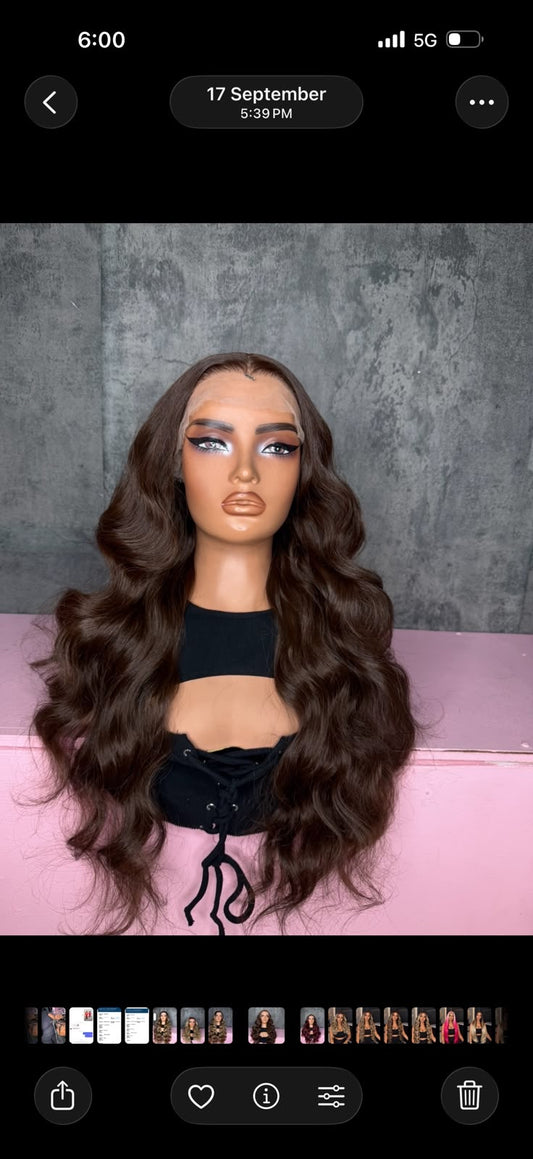UNIT NAME ALLEN : 13x6x2 PREMIUM MIX FIBER ( HUMAN BLEND )HD LACE FRONT WIG