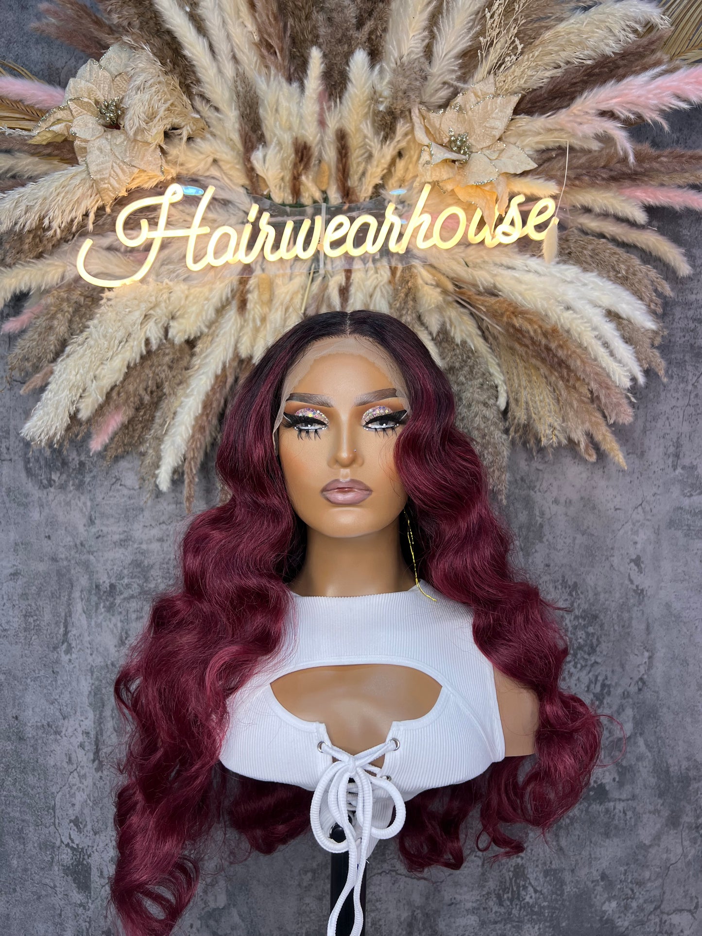 UNIT NAME: KENDRA 13x6x2 PREMIUM MIX FIBER (HUMAN BLEND ) T-Part LACE FRONT WIG