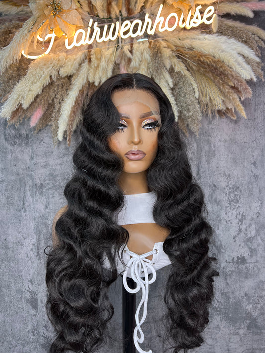 UNIT NAME: TAMMY T- PART PREMIUM MIX FIBER (human blend ) HD LACE FRONT Wig