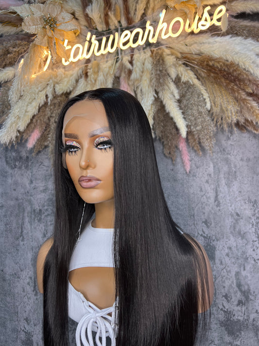 UNIT NAME : AMOUR, 13x6x2 PREMIUM MIX FIBER UNIT ( human blend ) HD LACE  FRONT WIG .