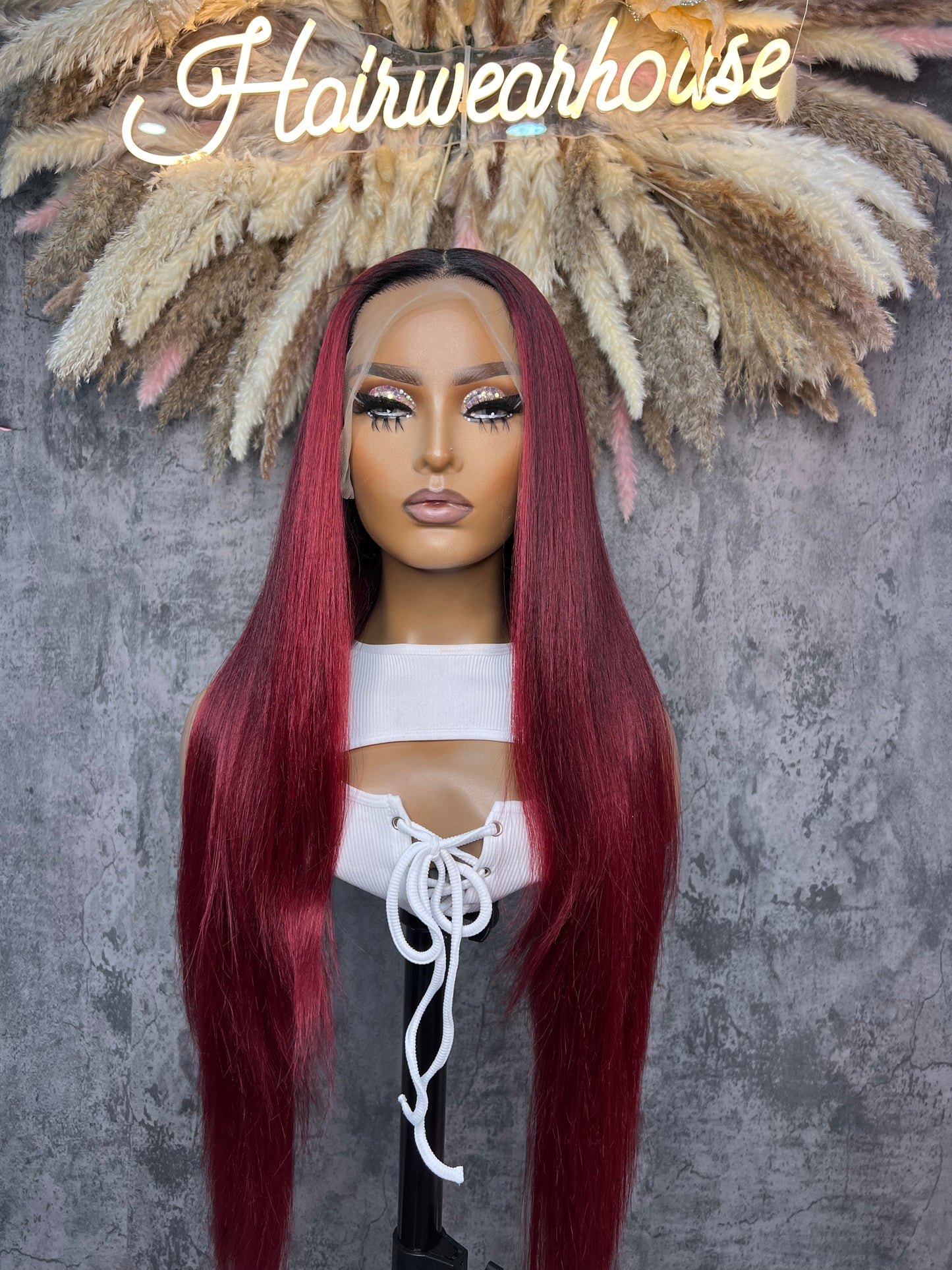 UNIT NAME: RUBY 13x6x2 PREMIUM MIX FIBER (HUMAN BLEND ) HD LACE FRONT WIG