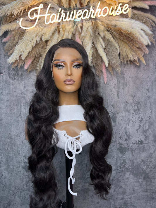 UNIT NAME: MIA PREMIUM MIX FIBER ( human blend ) C PART HD LACE WIG