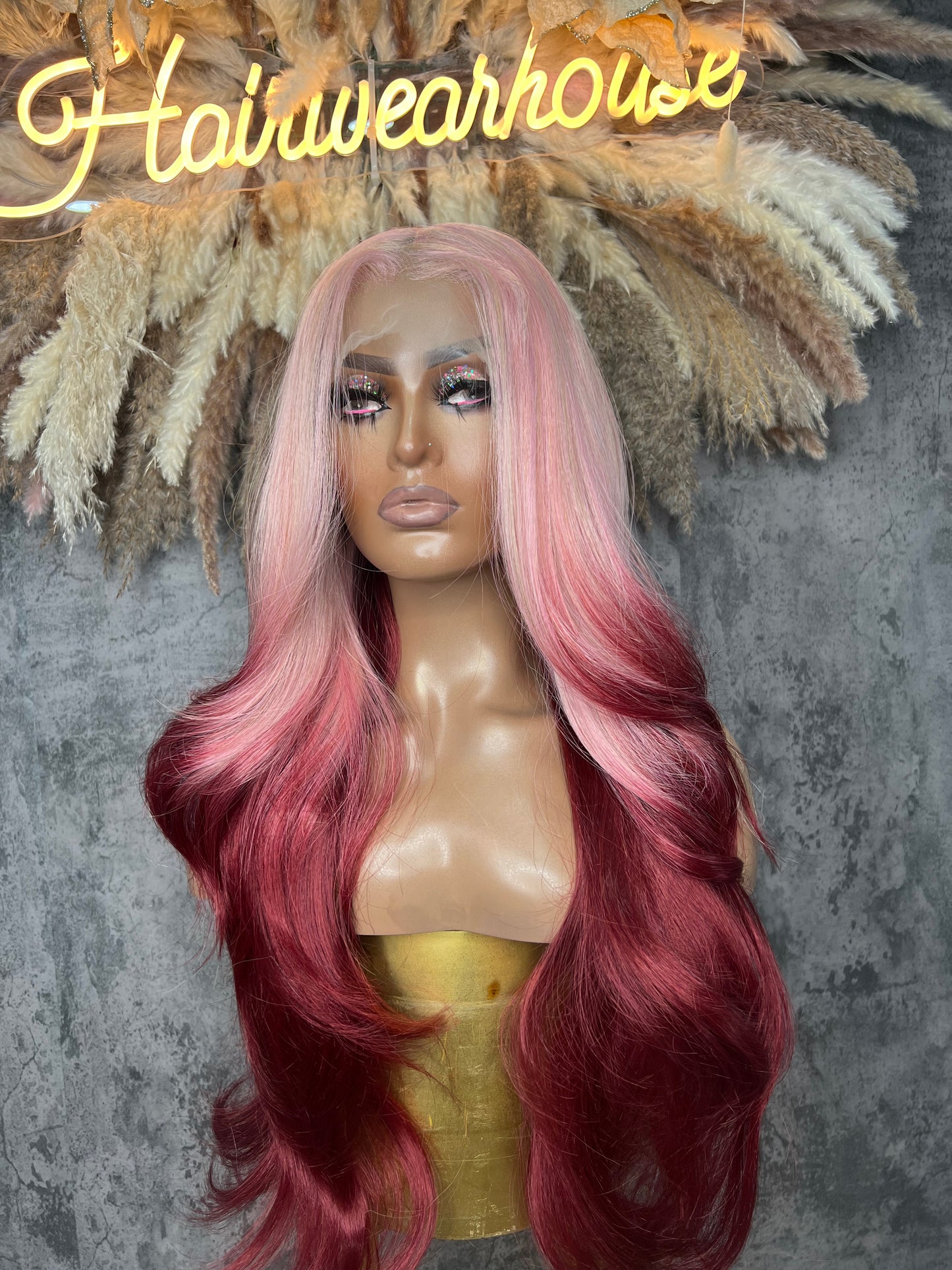 UNIT NAME : ROSE, 13x4x2 PREMIUM MIX FIBER UNIT ( human blend ) HD LACE  FRONT WIG