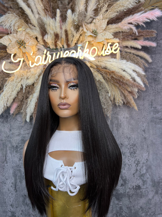 UNIT NAME: TIA 13x6x2 PREMIUM MUX FIBER (human blend) HD LACE FRONT WIG