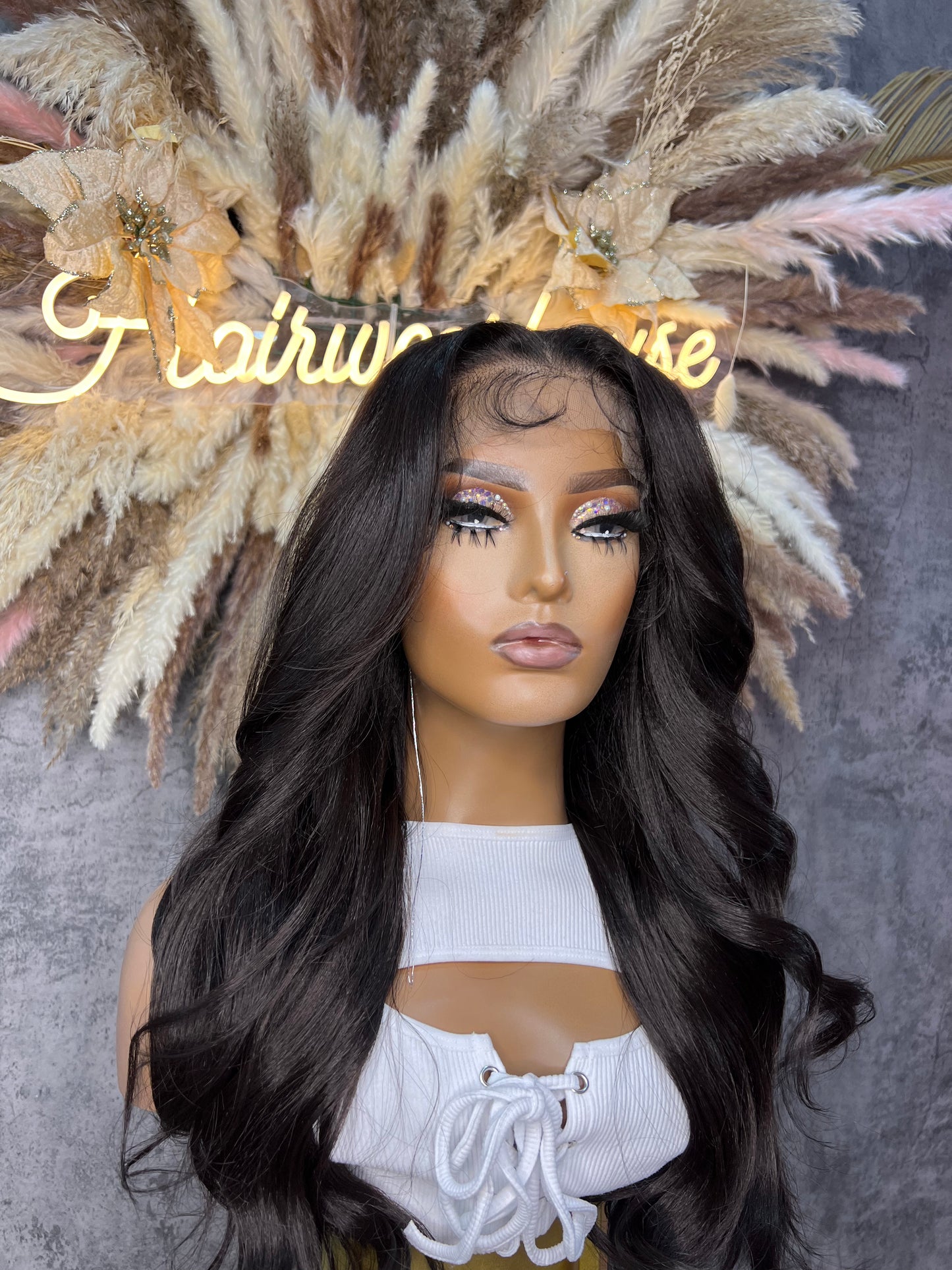 UNIT NAME: MEGAN 13x6x2 PREMIUM MIX FIBER (human blend ) HD LACE FRONT WIG