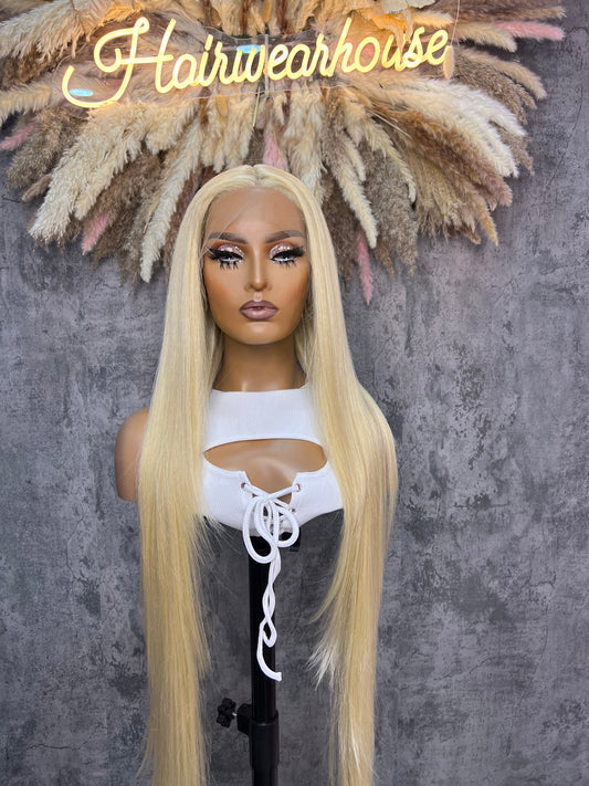 UNIT NAME: ELLA T-PART PREMIUM MIX FIBER (HUMAN BLEND) LACE FRONT WIG