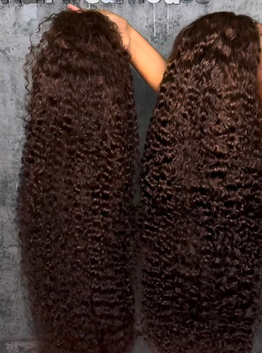 13x6 Burmese Curly Wigs 210% Density #4 (TRANSPARENT LACE)