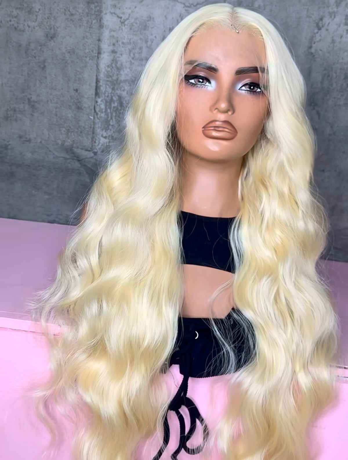 UNIT NAME ASHLEE : 13x6x2 PREMIUM MIX FIBER ( HUMAN BLEND )HD LACE FRONT WIG