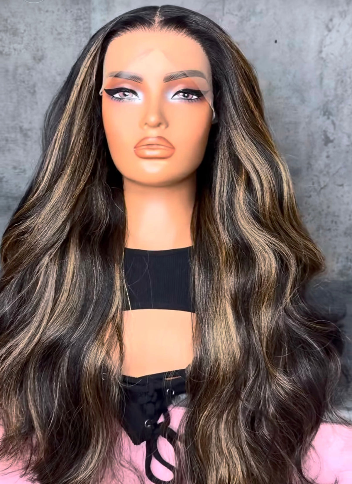 UNIT NAME SERA : 13x6x2 PREMIUM MIX FIBER ( HUMAN BLEND )HD LACE FRONT WIG
