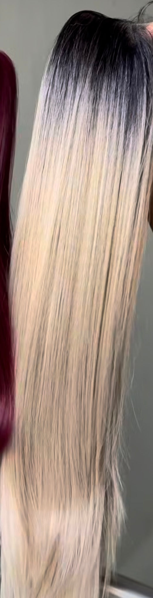 UNIT NAME WAYDA : 13x6x2 PREMIUM MIX FIBER ( HUMAN BLEND )HD LACE FRONT WIG