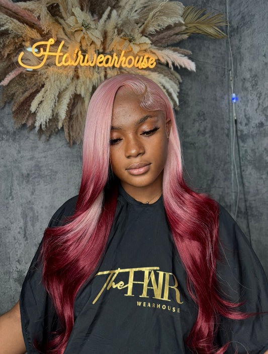 UNIT NAME : ROSE, 13x4x2 PREMIUM MIX FIBER UNIT ( human blend ) HD LACE  FRONT WIG