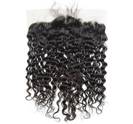 DEEP CURLY 100% HUMAN TRANSPARENT LACE FRONTAL