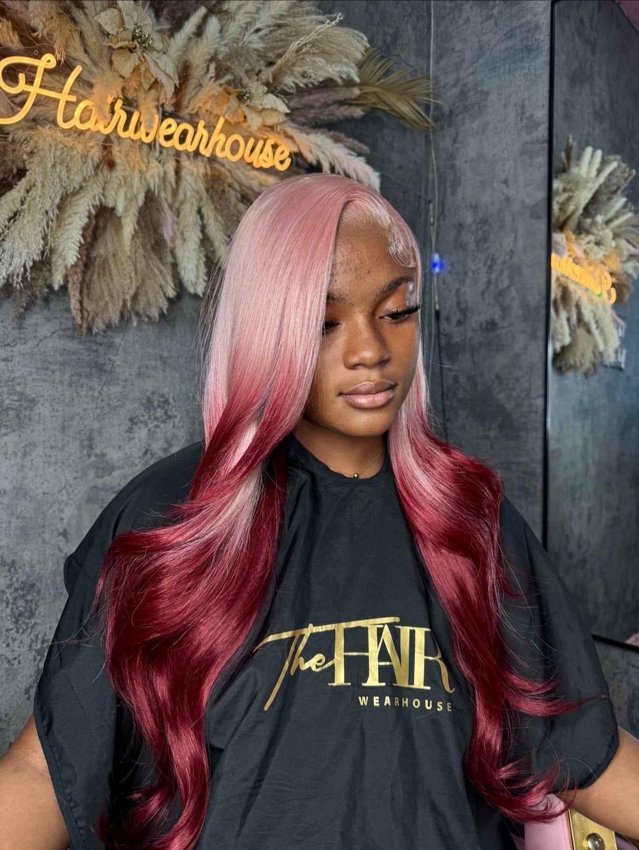 UNIT NAME : ROSE, 13x4x2 PREMIUM MIX FIBER UNIT ( human blend ) HD LACE  FRONT WIG