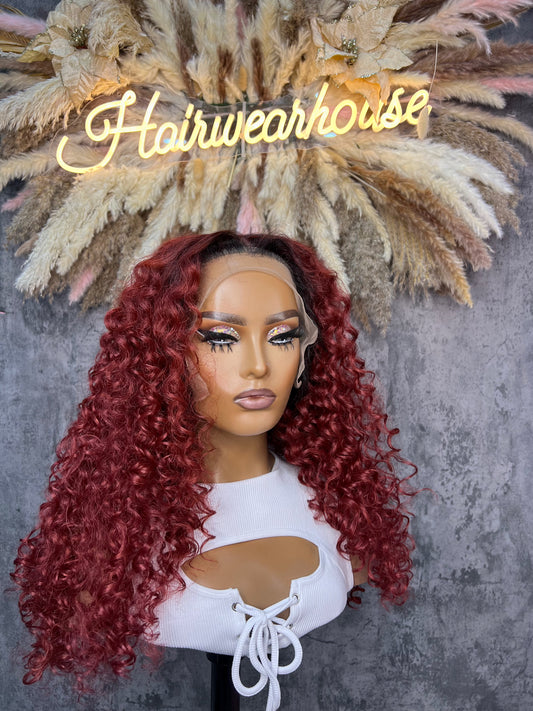 UNIT NAME: KALI 13x6x2 PREMIUM MIX FIBER (HUMAN BLEND) LACE FRONT WIG