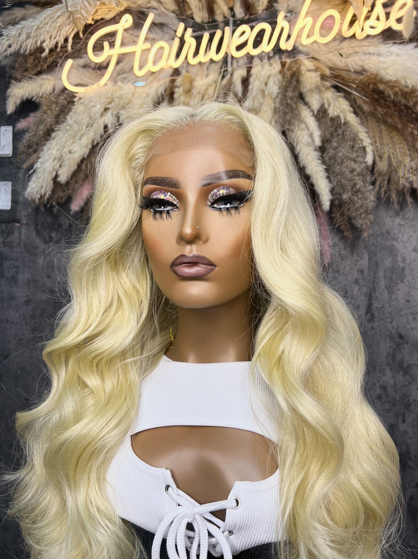 UNIT NAME: BECKY 5x5 PREMIUM MIX FIBER (HUMAN BLEND) HD LACE FRONT CLOSURE  WIG