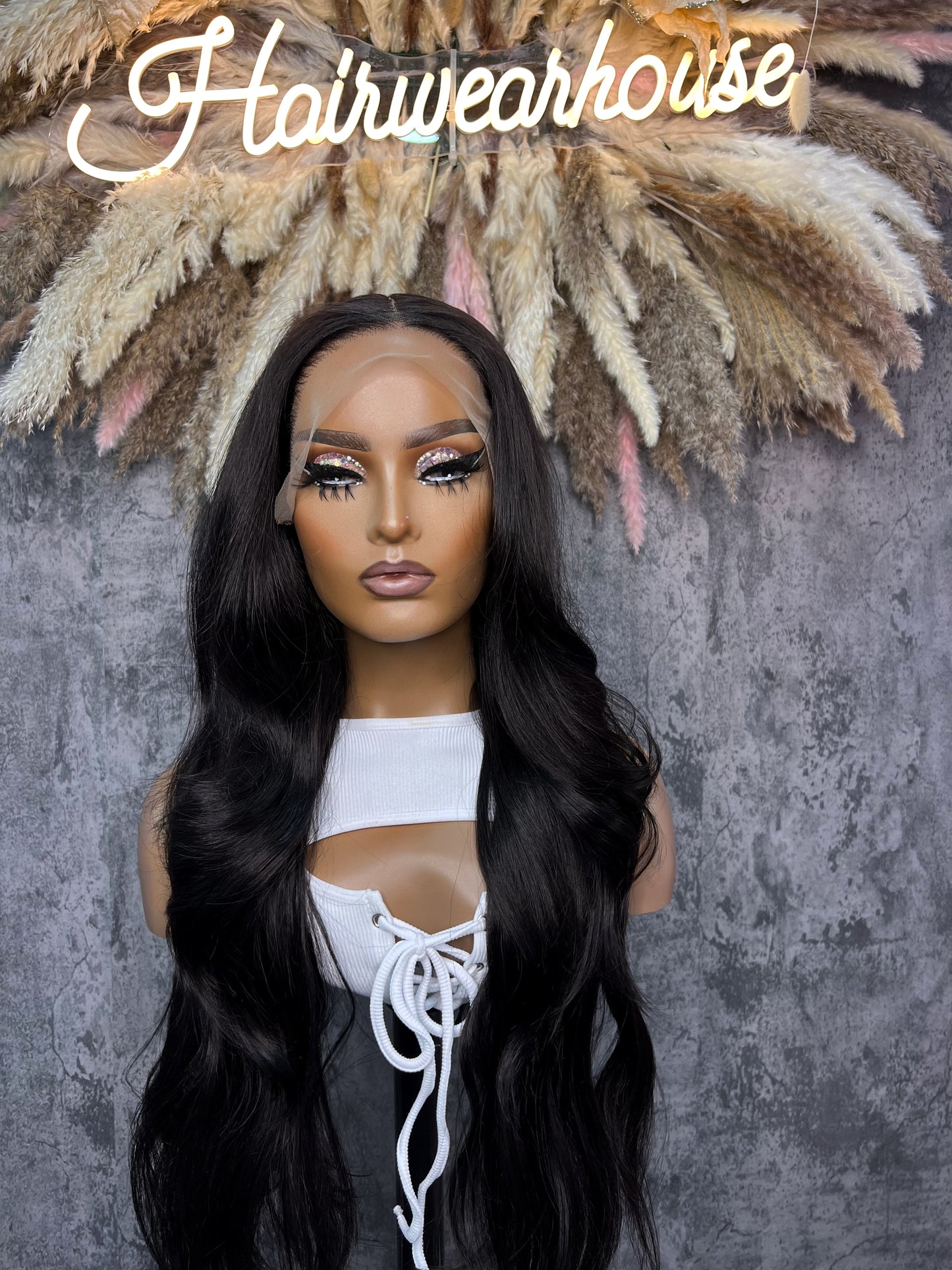 UNIT NAME: MILA 13x6x2 PREMIUM MIX FIBER (HUMAN BLEND)  LACE FRONT WIG