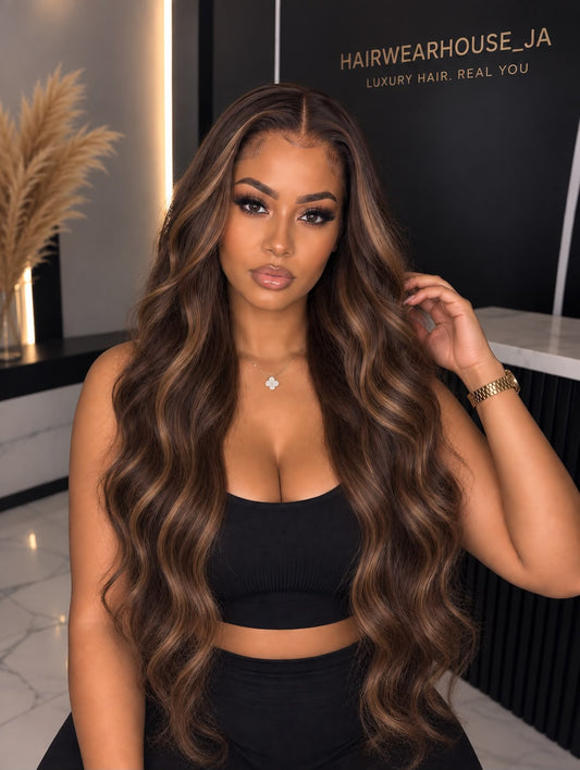 UNIT NAME JAYLEE : 13x6x2 PREMIUM MIX FIBER ( HUMAN BLEND )HD LACE FRONT WIG