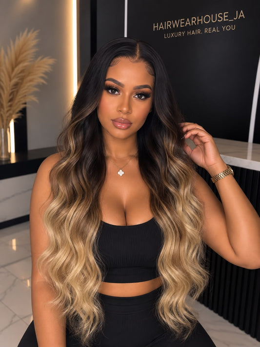 UNIT NAME CANDI : 13x6x2 PREMIUM MIX FIBER ( HUMAN BLEND )HD LACE FRONT WIG
