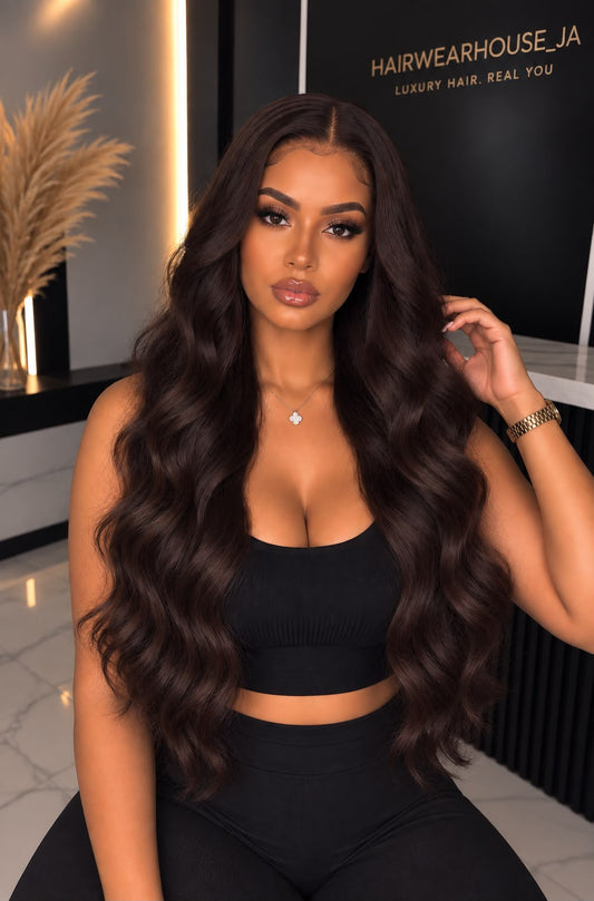 UNIT NAME ALLISON : 13x6x2 PREMIUM MIX FIBER ( HUMAN BLEND )HD LACE FRONT WIG