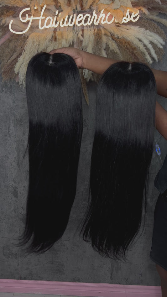 100% Human Straight 6*4 Glueless Closure Wig